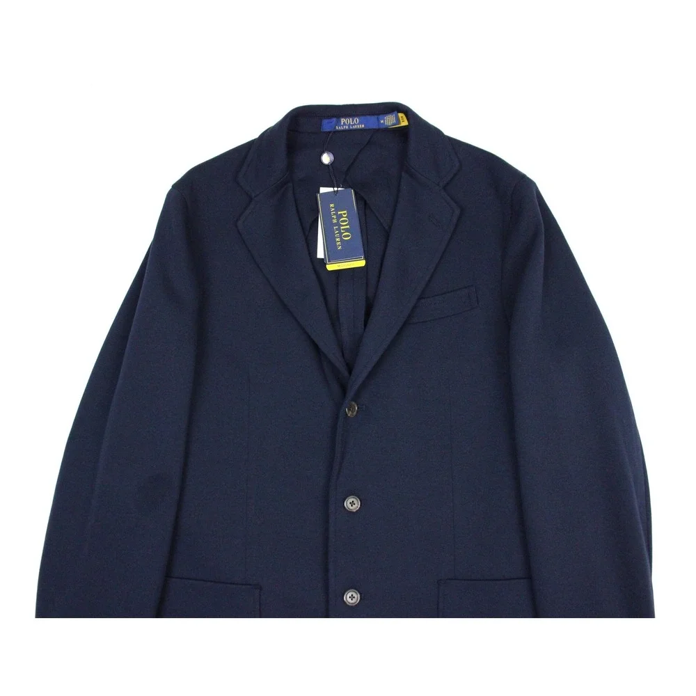 Polo Ralph Lauren Blazer Mens Medium Navy Blue Knit Sport Coat Jacket Casual